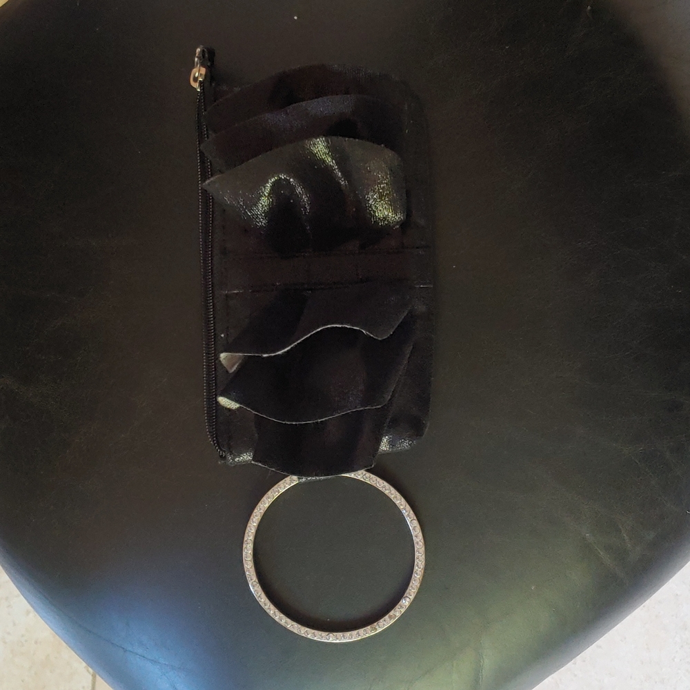 NWOT Black Clutch with Rhinestone Wristlet